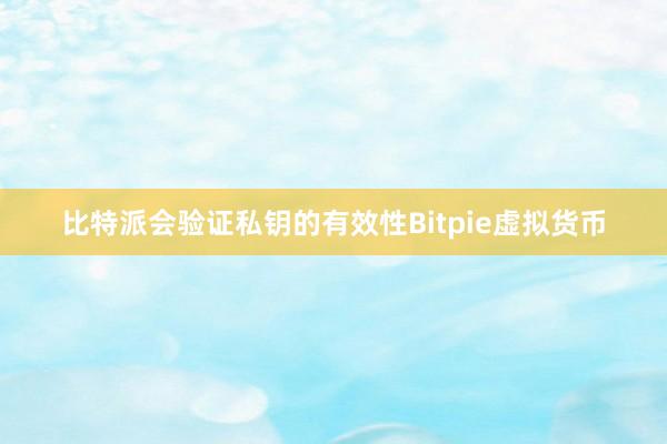 比特派会验证私钥的有效性Bitpie虚拟货币