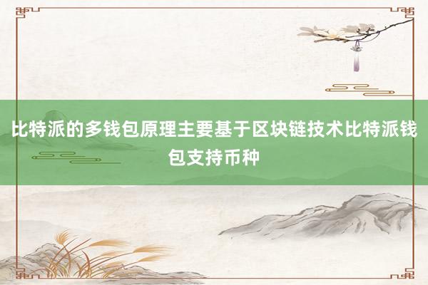 比特派的多钱包原理主要基于区块链技术比特派钱包支持币种