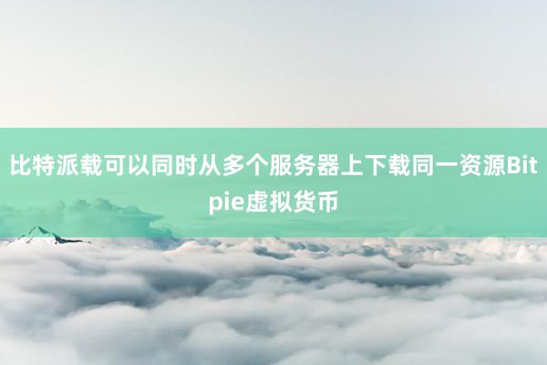 比特派载可以同时从多个服务器上下载同一资源Bitpie虚拟货币