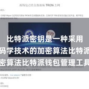 比特派密钥是一种采用多层次密码学技术的加密算法比特派钱包管理工具